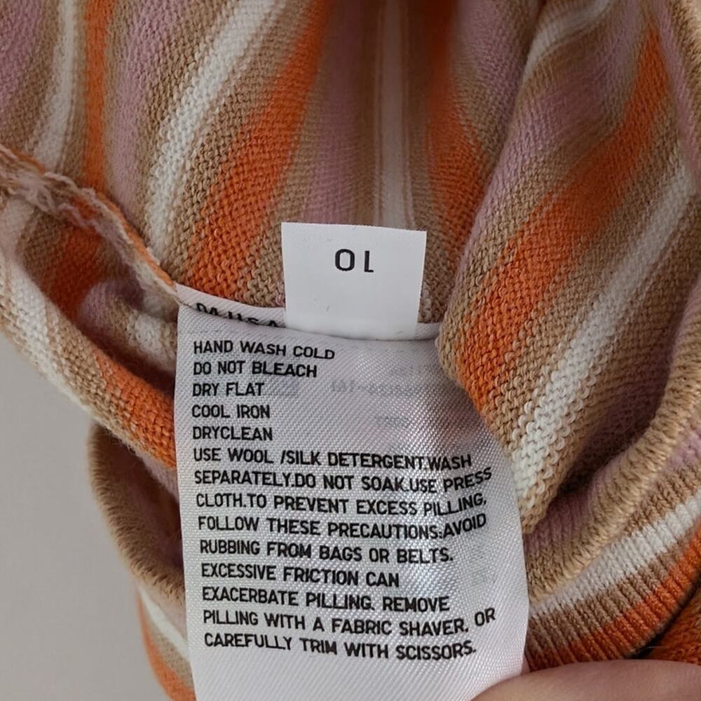 Marni x Uniqlo Brown Merino Wool Blend Striped Orange Knit Midi Dress, size M - Picture 6 of 8